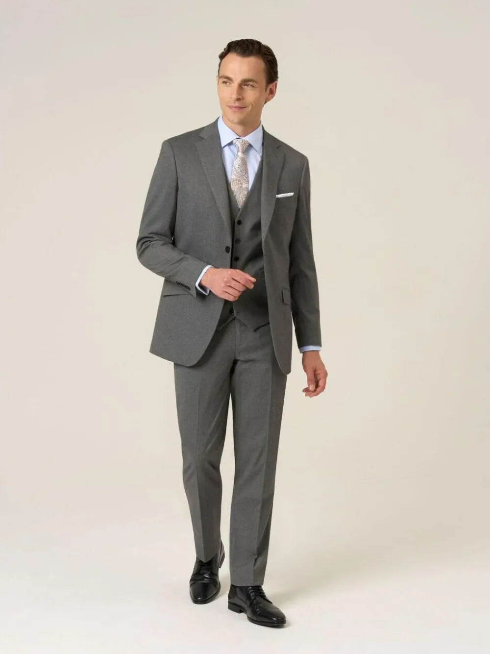 Best Skopes Grey Liston Tailored Fit Flannel Suit Jacket
