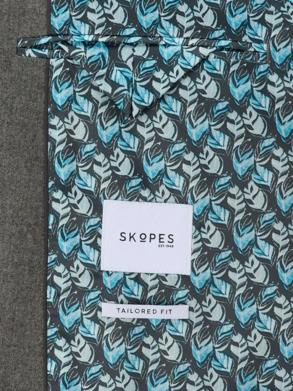 Best Skopes Grey Liston Tailored Fit Flannel Suit Jacket