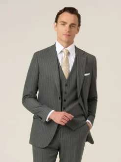 Skopes Grey Single Breasted Cassius Tailored Fit Stripe Suit Jacket^ Grey Suits