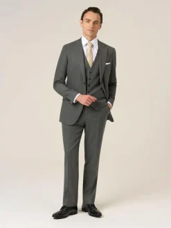Skopes Grey Single Breasted Cassius Tailored Fit Stripe Suit Jacket^ Grey Suits