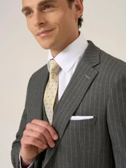 Skopes Grey Single Breasted Cassius Tailored Fit Stripe Suit Jacket^ Grey Suits