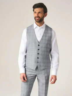 Sale Skopes Single Breasted Double Breasted Scoop Anello Suit Waistcoat Grey