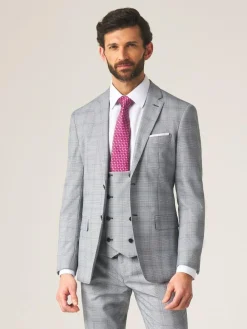 Skopes Slim Fit Anello Check Suit Jacket^ Suits & Tuxedos|Grey Suits