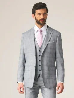 New Skopes Tailored Fit Anello Check Suit Jacket Grey