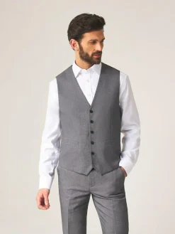 Skopes Light Grey Single Breasted Harcourt Single Breasted Tailored Fit Suit Waistcoat^ Vests