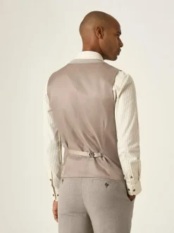 Skopes Single Breasted Tailored Fit Calvados Linen Blend Suit Waistcoat^ Vests