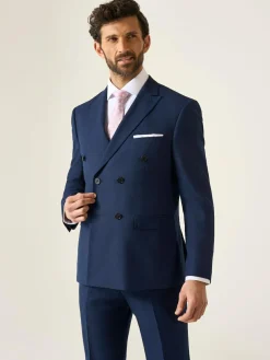 Outlet Skopes Navy Blue Double Breasted Harcourt Suit Jacket