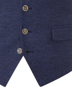 Best Skopes Navy Blue Jude Tweed Tailored Fit Suit Waistcoat