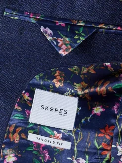 Skopes Single Breasted Jude Tweed Tailored Fit Suit Jacket^ Blue Suits