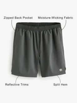 New Next 7 Inch Active Gym Sports Shorts Slate Grey