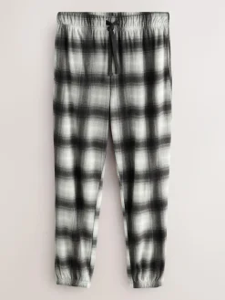 Next Slate Grey Check Motionflex Textured Cosy Long Sleeve Pyjamas Set^ Pyjamas|Nightwear