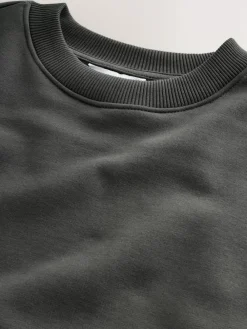 Best Next Slate Grey Regular Fit Heavyweight Cotton Rich Crew Neck Sweatshirt