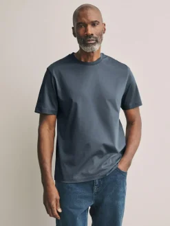 Next Slate Grey Regular Fit Signature SUPIMA® Cotton Crew Neck T-Shirt^ Tops & T-Shirts