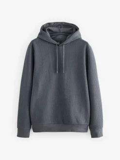 Next Slate Grey Textured Overhead Hoodie