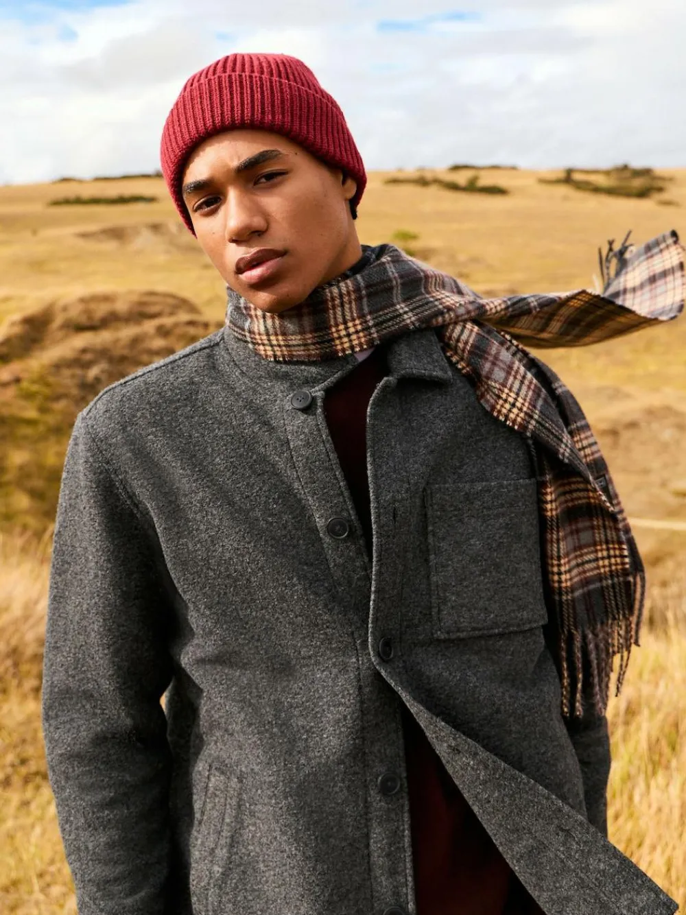 Best Next Wool Look Fleece Shacket Slate Grey