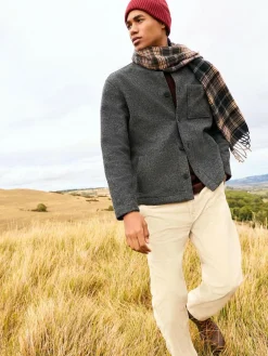 Best Next Wool Look Fleece Shacket Slate Grey