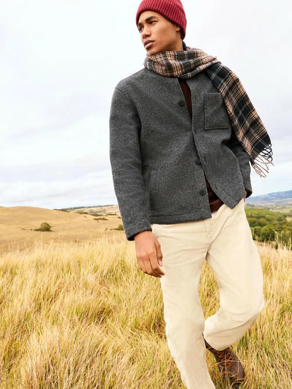 Best Next Wool Look Fleece Shacket Slate Grey