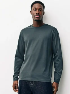 Next Regular Fit Regular Fit Long Sleeve 100% Cotton T-Shirts 5 Pack^ Nightwear|Tops & T-Shirts