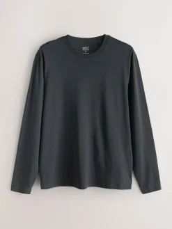 Next Regular Fit Regular Fit Long Sleeve 100% Cotton T-Shirts 5 Pack^ Nightwear|Tops & T-Shirts