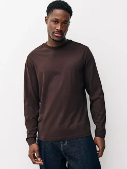 Next Regular Fit Regular Fit Long Sleeve 100% Cotton T-Shirts 5 Pack^ Nightwear|Tops & T-Shirts