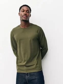 Next Regular Fit Regular Fit Long Sleeve 100% Cotton T-Shirts 5 Pack^ Nightwear|Tops & T-Shirts