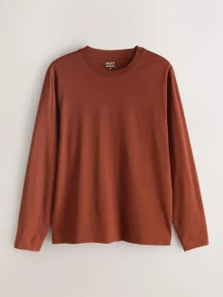 Next Regular Fit Regular Fit Long Sleeve 100% Cotton T-Shirts 5 Pack^ Nightwear|Tops & T-Shirts