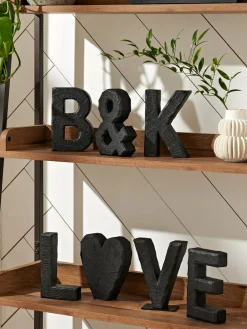 Next Small Black Bronx Wood Effect Alphabet Ornament^ Ornaments