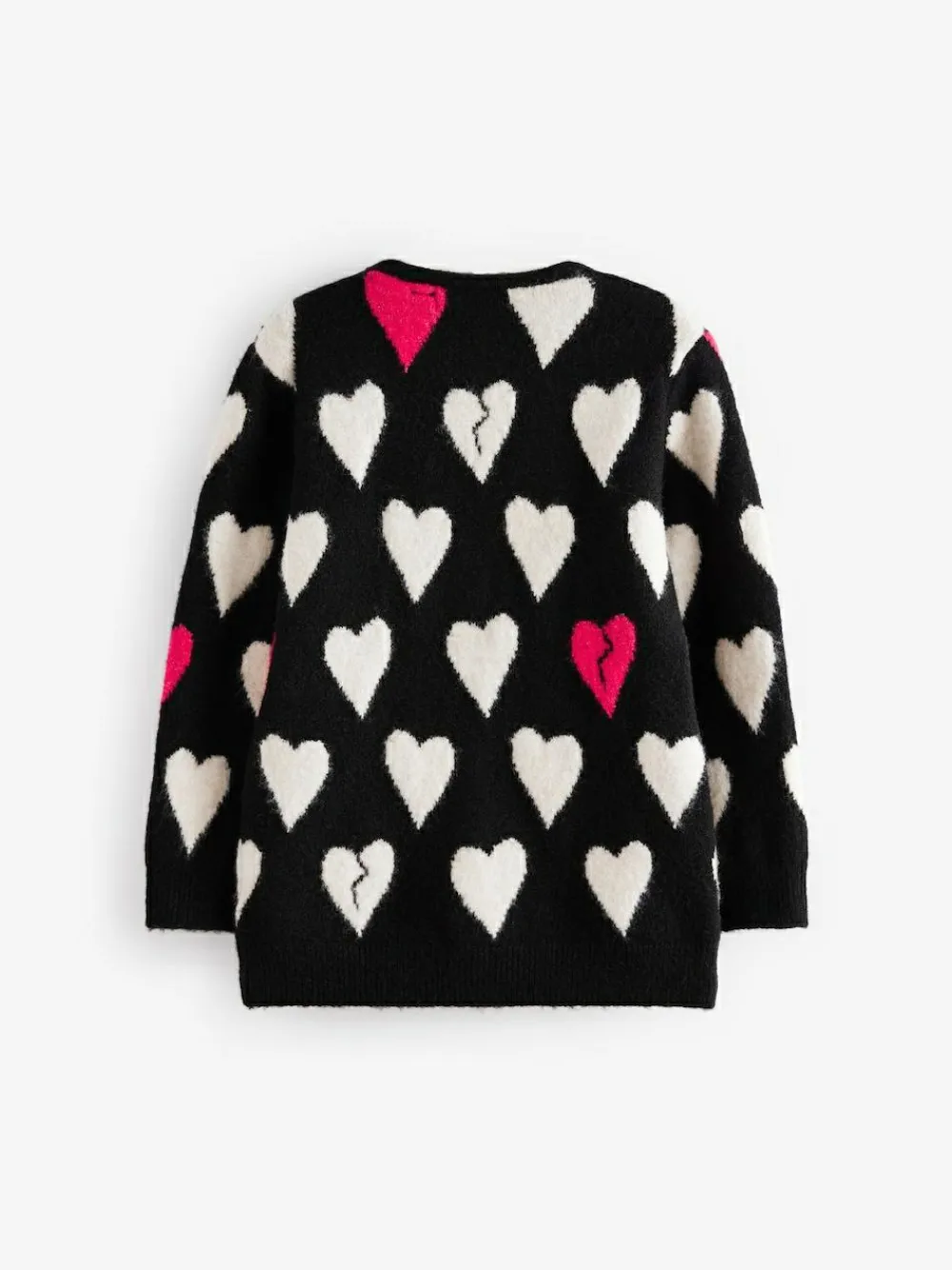 smALLSAINTS Black Amore Heart Girls Long Knitted Cardigan^ Knitwear & Sweaters|Knitwear