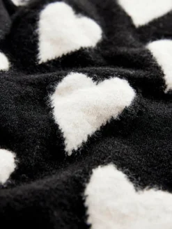 smALLSAINTS Black Amore Heart Girls Long Knitted Cardigan^ Knitwear & Sweaters|Knitwear