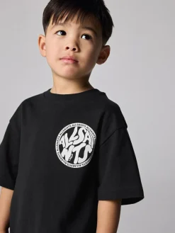 Sale smALLSAINTS Distortion T-Shirt and Sweat Shorts Set Black