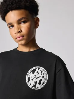 Sale smALLSAINTS Distortion T-Shirt and Sweat Shorts Set Black