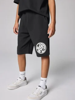 Sale smALLSAINTS Distortion T-Shirt and Sweat Shorts Set Black