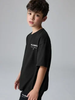 Discount smALLSAINTS Black Oversized Underground Crew Neck Cotton T-Shirt