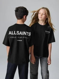 Discount smALLSAINTS Black Oversized Underground Crew Neck Cotton T-Shirt