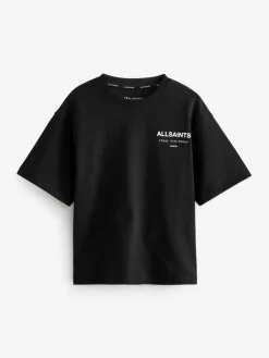 Discount smALLSAINTS Black Oversized Underground Crew Neck Cotton T-Shirt