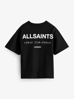 Discount smALLSAINTS Black Oversized Underground Crew Neck Cotton T-Shirt