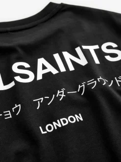 Discount smALLSAINTS Black Oversized Underground Crew Neck Cotton T-Shirt