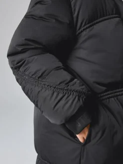 smALLSAINTS Black Ruched Longline Padded Coat^ Jackets & Coats|Snowsuits & Coats