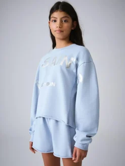 Best smALLSAINTS Blue Biggy Sweatshirt and Sweat Shorts Set