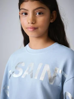 Best smALLSAINTS Blue Biggy Sweatshirt and Sweat Shorts Set