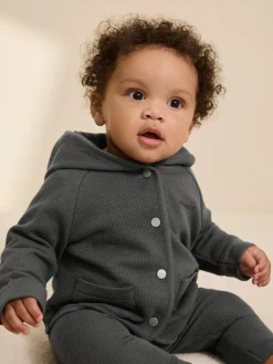 smALLSAINTS Charcoal Grey Textured Baby Boys Jacket^BOY Coats, Jackets & Pramsuits|Coats, Jackets & Pramsuits