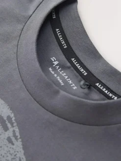 smALLSAINTS Charcoal Grey Asymmetric Hem Crew Neck Cotton T-Shirt^ T-Shirts