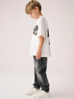 Online smALLSAINTS Charcoal Grey Boys Straight Fit Denim 100% Cotton Jeans