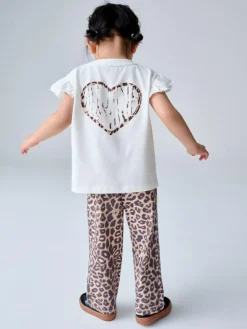smALLSAINTS Leopard Lover T-Shirt and Wide Leg Leggings Set^ Sets & Coords