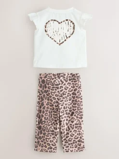 smALLSAINTS Leopard Lover T-Shirt and Wide Leg Leggings Set^ Sets & Coords