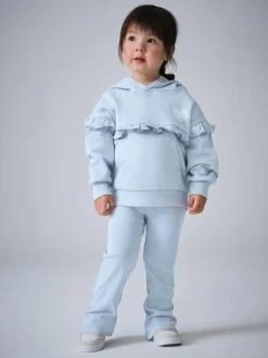smALLSAINTS Light Blue Lover Frill Hoodie and Ribbed Flared Leggings Younger Set^ Sweatshirts & Hoodies