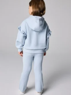 smALLSAINTS Light Blue Lover Frill Hoodie and Ribbed Flared Leggings Younger Set^ Sweatshirts & Hoodies