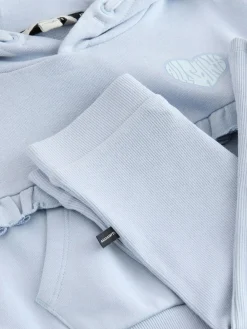 smALLSAINTS Light Blue Lover Frill Hoodie and Ribbed Flared Leggings Younger Set^ Sweatshirts & Hoodies