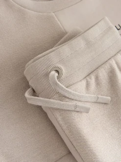 Clearance smALLSAINTS Underground Oversized Textured Panel Sweatshirt and Joggers Set Light Brown