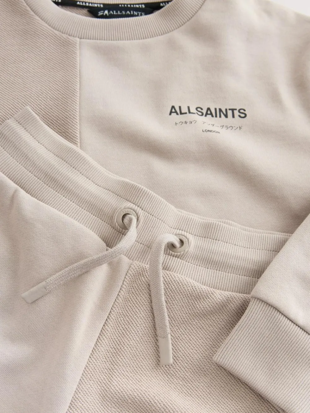 Clearance smALLSAINTS Underground Oversized Textured Panel Sweatshirt and Joggers Set Light Brown